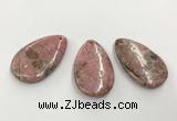 CGP3621 30*50mm flat teardrop rhodochrosite gemstone pendants