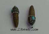 CGP409 10*45mm - 15*50mm bullet sea urchin shell pendants