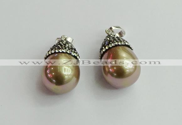 CGP461 15*25mm - 15*30mm teardrop pearl shell pendants wholesale