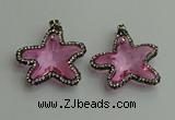 CGP508 35*35mm star crystal glass pendants wholesale