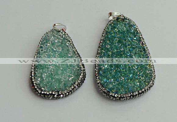 CGP575 30*45mm - 40*50mm freeform crystal glass pendants wholesale