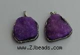 CGP592 25*40mm - 30*45mm freeform druzy agate gemstone pendants