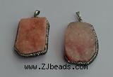 CGP593 25*40mm - 30*45mm freeform druzy agate gemstone pendants