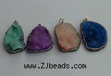 CGP598 25*40mm - 30*45mm freeform druzy agate gemstone pendants