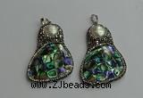 CGP612 35*55mm freeform abalone shell & shell pearl pendants