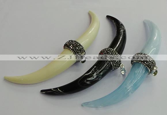CGP639 15*95mm oxhorn resin pendants wholesale