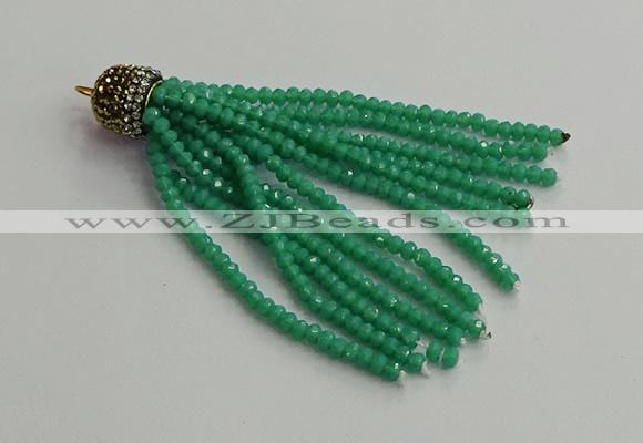 CGP671 2*3mm faceted rondelle handmade chinese crystal tassel pendants