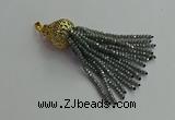 CGP675 2*3mm faceted rondelle handmade chinese crystal tassel pendants