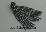 CGP679 3mm round handmade glass beaded tassel pendants wholesale