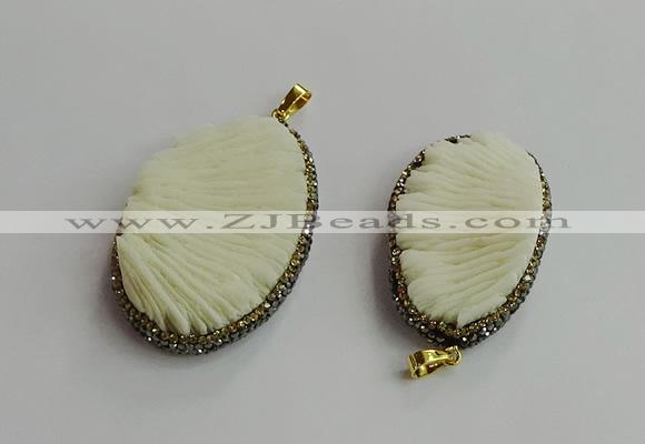 CGP703 30*45mm - 35*55mm freeform coral pendants wholesale