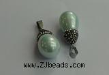 CGP715 15*25mm - 15*30mm teardrop shell pearl pendants wholesale