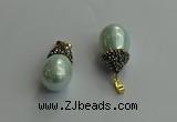 CGP716 15*25mm - 15*30mm teardrop shell pearl pendants wholesale