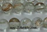 CGQ24 15.5 inches 8mm faceted round gold sand quartz beads