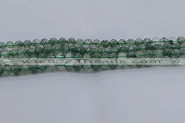 CGQ511 15.5 inches 6mm round matte imitation green phantom quartz beads