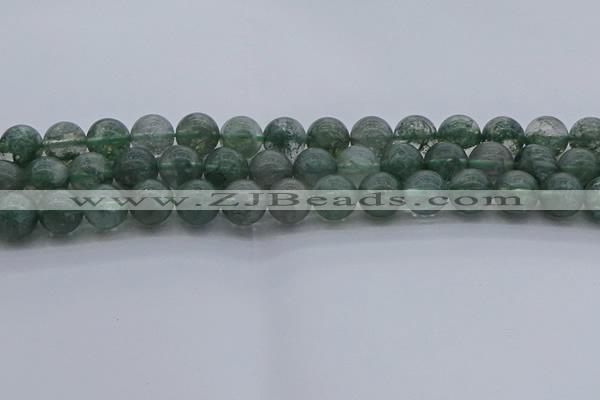 CGQ514 15.5 inches 12mm round matte imitation green phantom quartz beads
