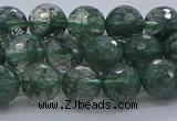 CGQ522 15.5 inches 8mm faceted round imitation green phantom quartz beads