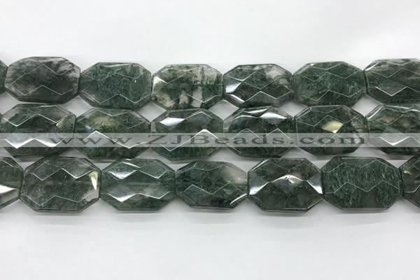 CGQ531 22*30mm - 24*32mm faceted octagonal green phantom quartz beads