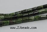 CGR07 16 inches 4*6mm cylinder green rain forest stone beads wholesale