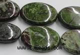 CGR12 16 inches 22*30mm oval green rain forest stone beads wholesale