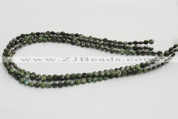 CGR14 16 inches 6mm flat round green rain forest stone beads wholesale