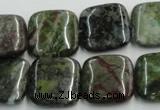 CGR19 16 inches 18*18mm square green rain forest stone beads wholesale