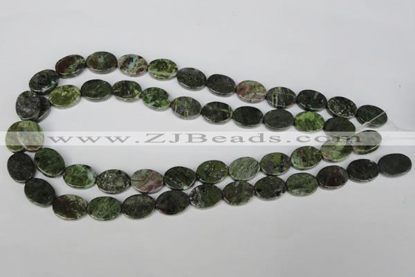 CGR26 15.5 inches 12*16mm oval green rain forest stone beads