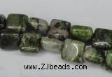 CGR31 15.5 inches 6*6mm square green rain forest stone beads