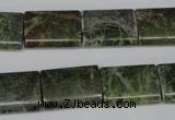 CGR36 15.5 inches 13*18mm flat tube green rain forest stone beads