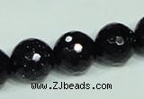 CGS109 15.5 inches 16mm faceted round blue goldstone beads wholesale