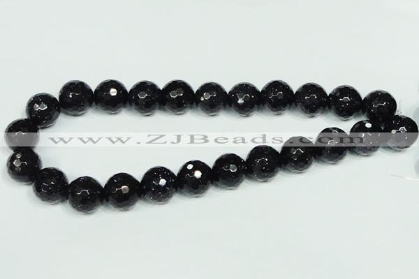 CGS109 15.5 inches 16mm faceted round blue goldstone beads wholesale