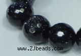 CGS111 15.5 inches 20mm faceted round blue goldstone beads wholesale