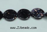 CGS122 15.5 inches 15mm flat round blue goldstone beads wholesale