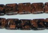 CGS215 15.5 inches 14*14mm square blue & brown goldstone beads wholesale