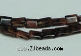 CGS216 15.5 inches 6*8mm rectangle blue & brown goldstone beads