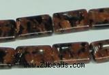 CGS217 15.5 inches 13*18mm rectangle blue & brown goldstone beads