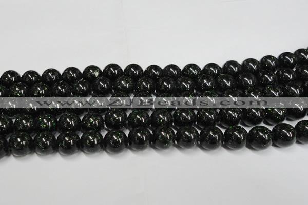 CGS404 15.5 inches 12mm round green goldstone beads wholesale