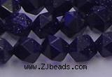 CGS457 15.5 inches 8mm faceted nuggets goldstone beads wholesale