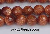 CGS472 15.5 inches 8mm faceted round goldstone beads wholesale