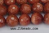 CGS473 15.5 inches 10mm faceted round goldstone beads wholesale