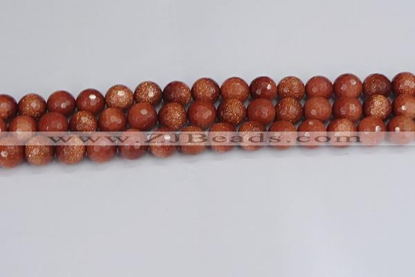 CGS474 15.5 inches 12mm faceted round goldstone beads wholesale