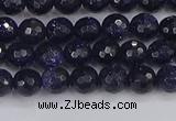 CGS478 15.5 inches 4mm faceted round blue goldstone beads