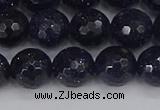 CGS481 15.5 inches 10mm faceted round blue goldstone beads