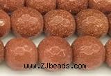 CGS490 15 inches 6mm faceted round goldstone beads