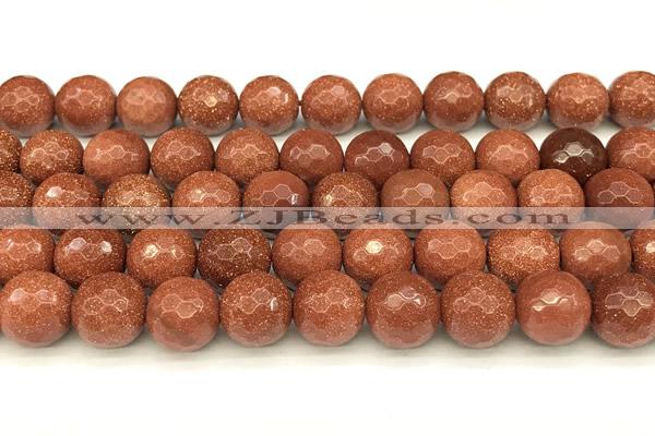 CGS492 15 inches 10mm faceted round goldstone beads