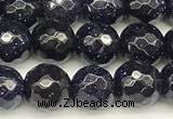 CGS495 15 inches 6mm faceted round blue goldstone beads