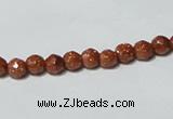 CGS57 15.5 inches 6mm faceted round goldstone beads wholesale