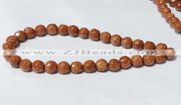 CGS60 15.5 inches 12mm faceted round goldstone beads wholesale