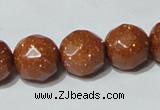 CGS61 15.5 inches 14mm faceted round goldstone beads wholesale
