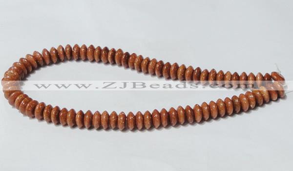 CGS68 15.5 inches 5*10mm roundel goldstone beads wholesale