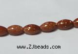 CGS69 15.5 inches 6*10mm rice goldstone beads wholesale